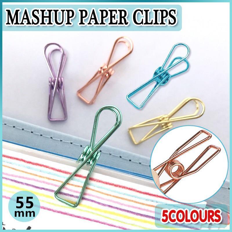 10X Spring Paperclips Metal Wire Hollow Out Clips 55mm Mini Binder Paper Clip - Rose Gold V528-CLIPA-55-RO-GOLD-10PCS-858565