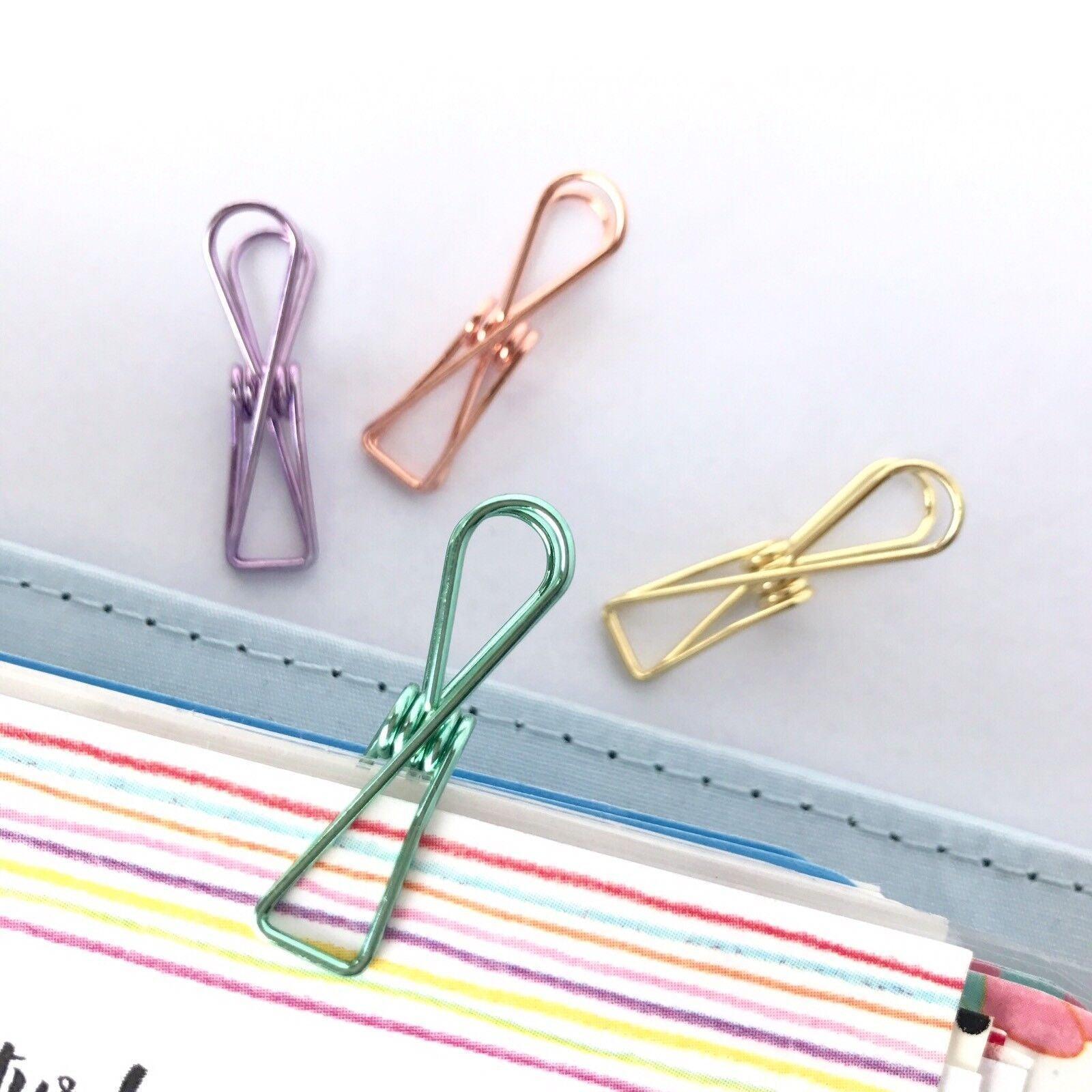 10X Spring Paperclips Metal Wire Hollow Out Clips 55mm Mini Binder Paper Clip - Rose Gold V528-CLIPA-55-RO-GOLD-10PCS-858565