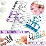 Solid Color Hollow Out Swallowtail Metal Binder Bookmark Clips Office Supplies - Black V528-CLIPB-BLACK-10PCS-333255
