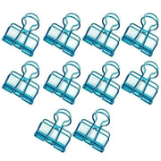 Solid Color Hollow Out Swallowtail Metal Binder Bookmark Clips Office Supplies - Blue V528-CLIPB-BLUE-10PCS-931409