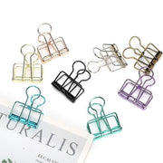 Solid Color Hollow Out Swallowtail Metal Binder Bookmark Clips Office Supplies - Blue V528-CLIPB-BLUE-10PCS-931409