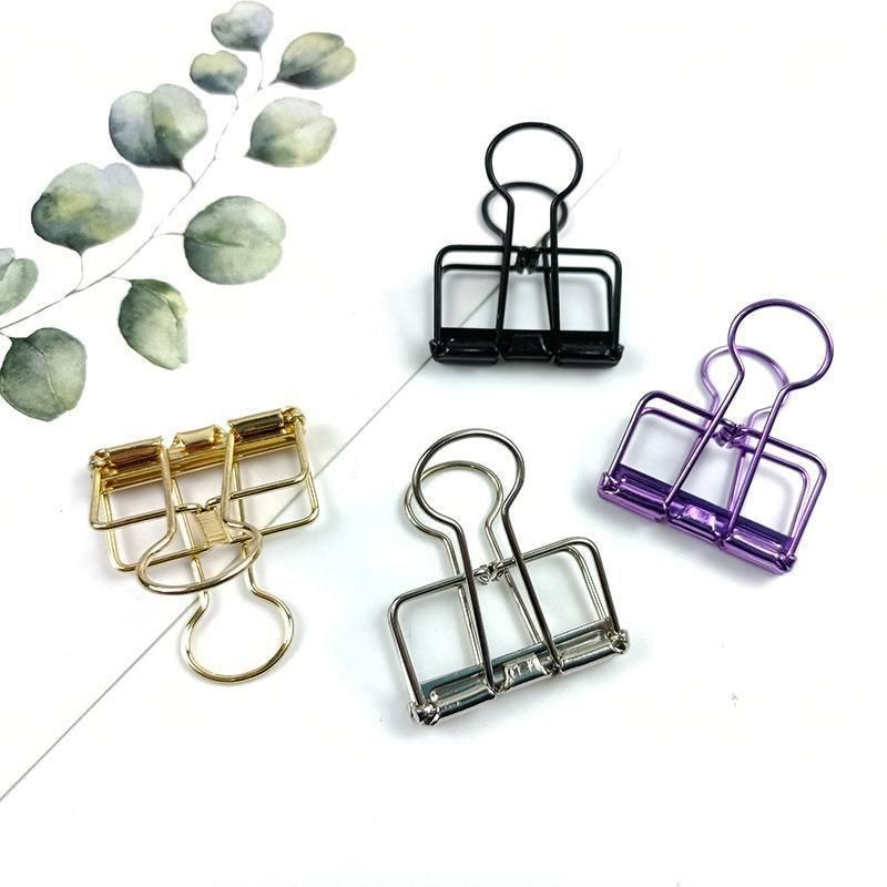 Solid Color Hollow Out Swallowtail Metal Binder Bookmark Clips Office Supplies - Blue V528-CLIPB-BLUE-10PCS-931409
