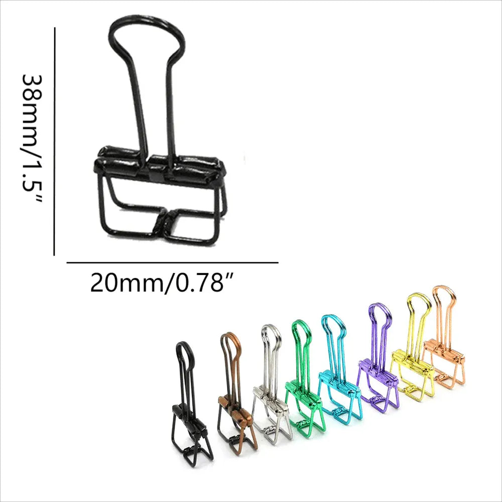 Solid Color Hollow Out Swallowtail Metal Binder Bookmark Clips Office Supplies - Bronze V528-CLIPB-BRONZE-10PCS-906603