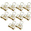 Solid Color Hollow Out Swallowtail Metal Binder Bookmark Clips Office Supplies - Gold V528-CLIPB-GOLD-10PCS-614329