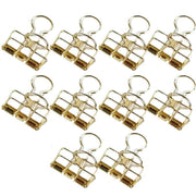 Solid Color Hollow Out Swallowtail Metal Binder Bookmark Clips Office Supplies - Gold V528-CLIPB-GOLD-10PCS-614329