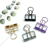 Solid Color Hollow Out Swallowtail Metal Binder Bookmark Clips Office Supplies - Gold V528-CLIPB-GOLD-10PCS-614329