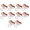 Solid Color Hollow Out Swallowtail Metal Binder Bookmark Clips Office Supplies - Rose Gold V528-CLIPB-RO-GOLD-10PCS-146126