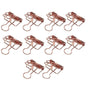 Solid Color Hollow Out Swallowtail Metal Binder Bookmark Clips Office Supplies - Rose Gold V528-CLIPB-RO-GOLD-10PCS-146126