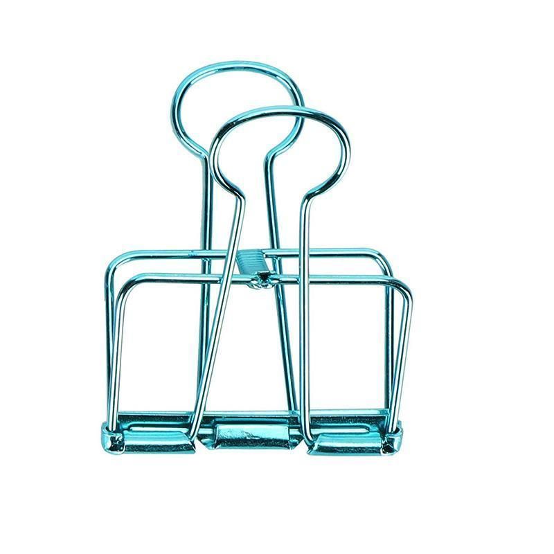 Solid Color Hollow Out Swallowtail Metal Binder Bookmark Clips Office Supplies - Silver V528-CLIPB-SILVER-10PCS-522208
