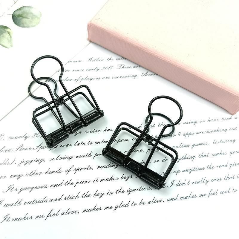 Solid Color Hollow Out Swallowtail Metal Binder Bookmark Clips Office Supplies - Silver V528-CLIPB-SILVER-10PCS-522208