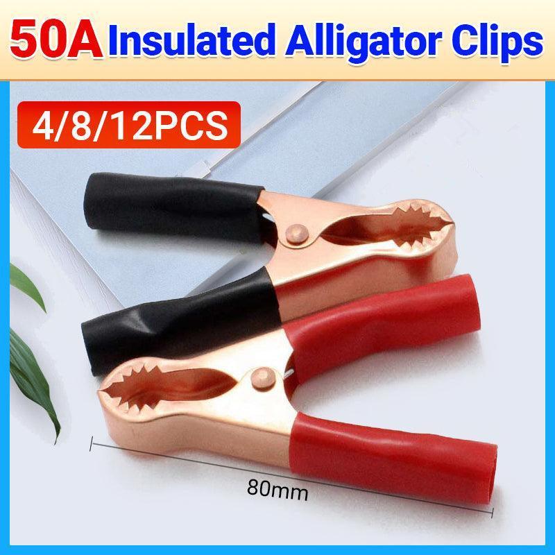 2/4/6Pairs Car Battery Tongs Cable Alligator Electrical Measured Clip Clamp Tool - 4pcs (2black+2red) V528-CLIPS-2PCSRED2PCSBLACK-89280