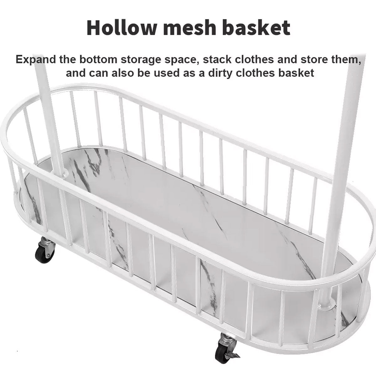 Clothes Hanger Stand Model Floor Standing Room Rack Movable Coat Rack Organizer V528-CLOTHES-HANGER-WHITE-60CM-521974