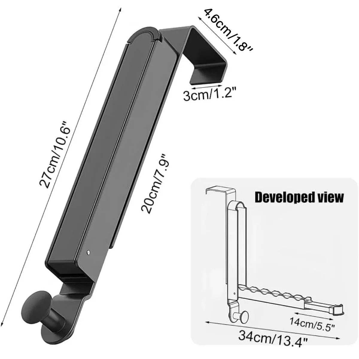 Folding Behind the Door Hook Hanger Clothes Hat Hanger Wall Mounted Organizer - Grey V528-CLOTHES-HOOK-GREY-46MM-725281