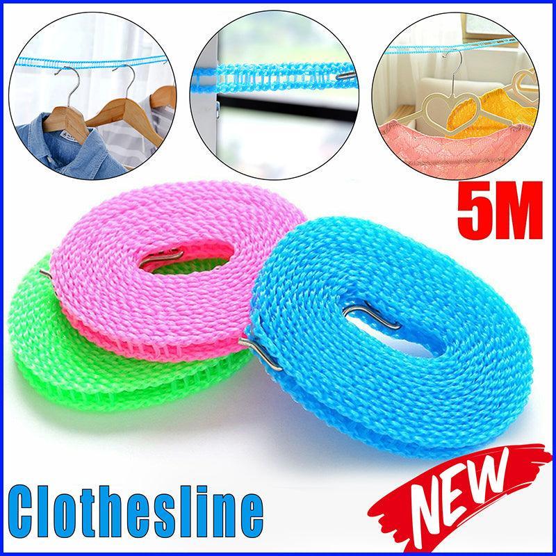 Portable 5M Travel Clothes Line Washing Rope Non Slip Airer Laundry Clothesline - Green V528-CLOTHESLINE-GREEN-5M-025441