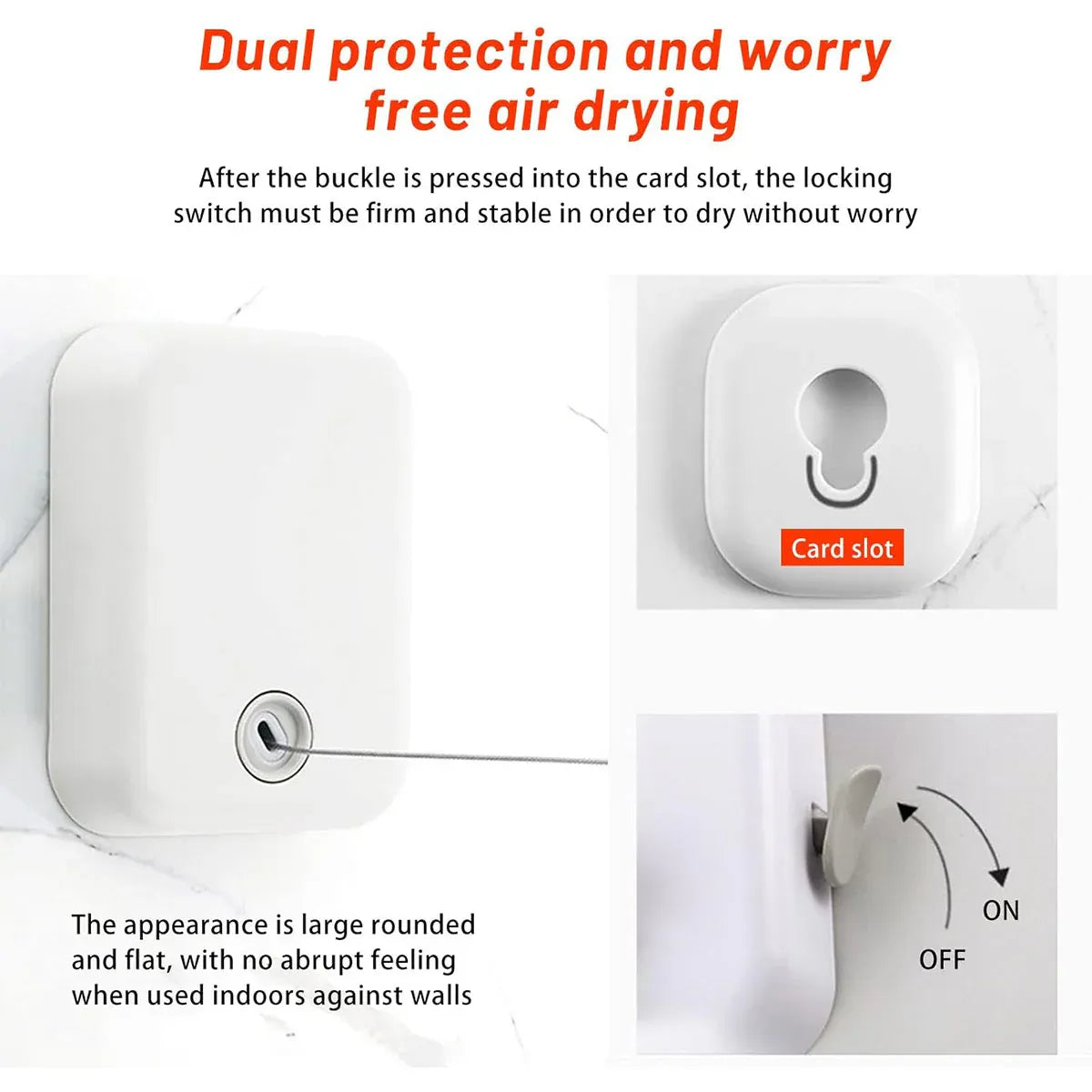 Invisible Clothesline Indoor Drying Rope Wall Mounted Laundry Retractable Line - Grey V528-CLOTHESLINE-GREY-921616