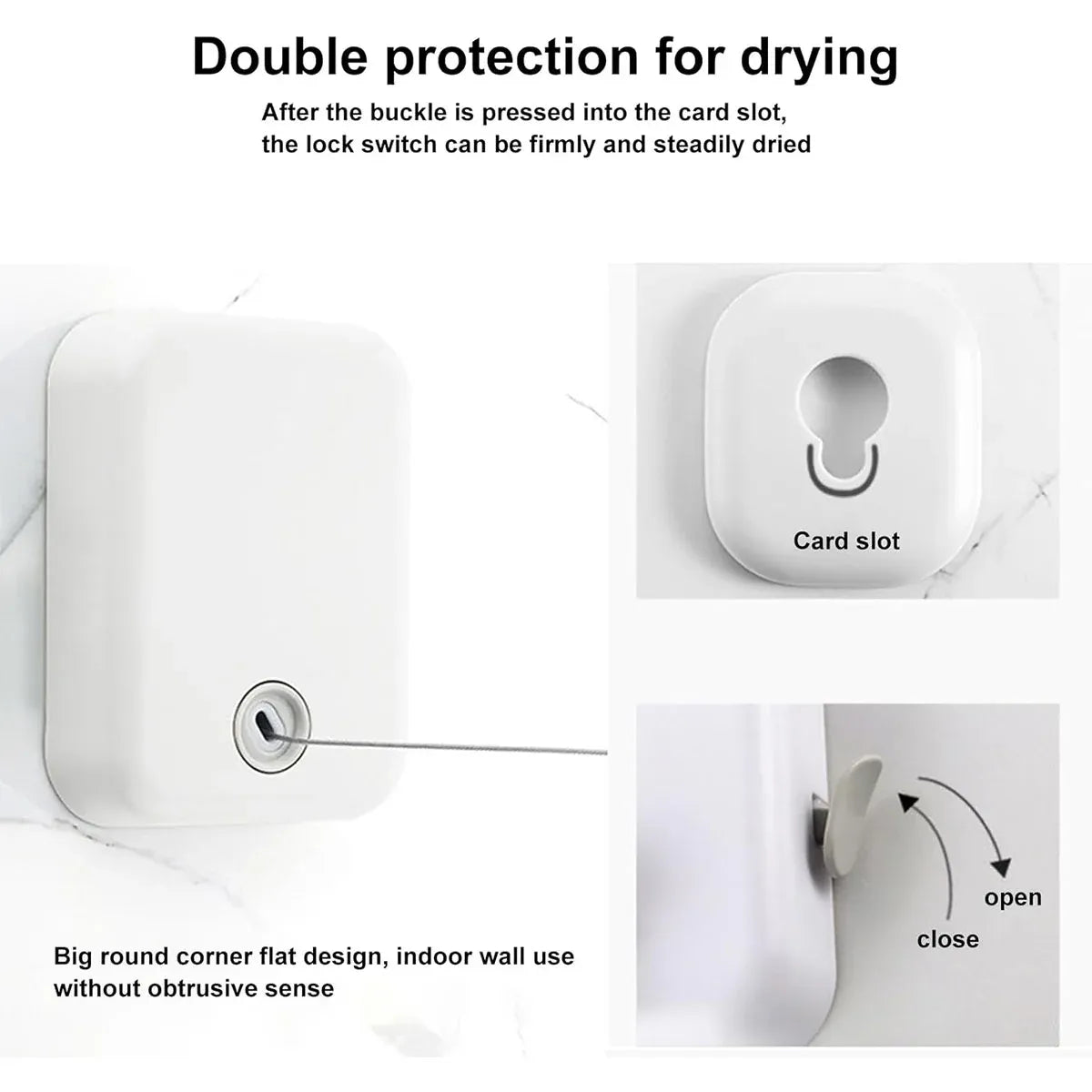 Invisible Clothesline Indoor Drying Rope Wall Mounted Laundry Retractable Line - Grey V528-CLOTHESLINE-GREY-921616