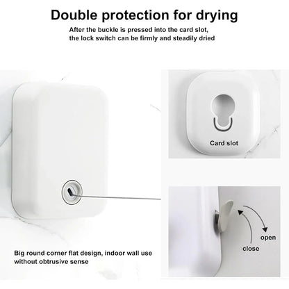 Invisible Clothesline Indoor Drying Rope Wall Mounted Laundry Retractable Line - Grey V528-CLOTHESLINE-GREY-921616
