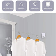 Invisible Clothesline Indoor Drying Rope Wall Mounted Laundry Retractable Line - Grey V528-CLOTHESLINE-GREY-921616