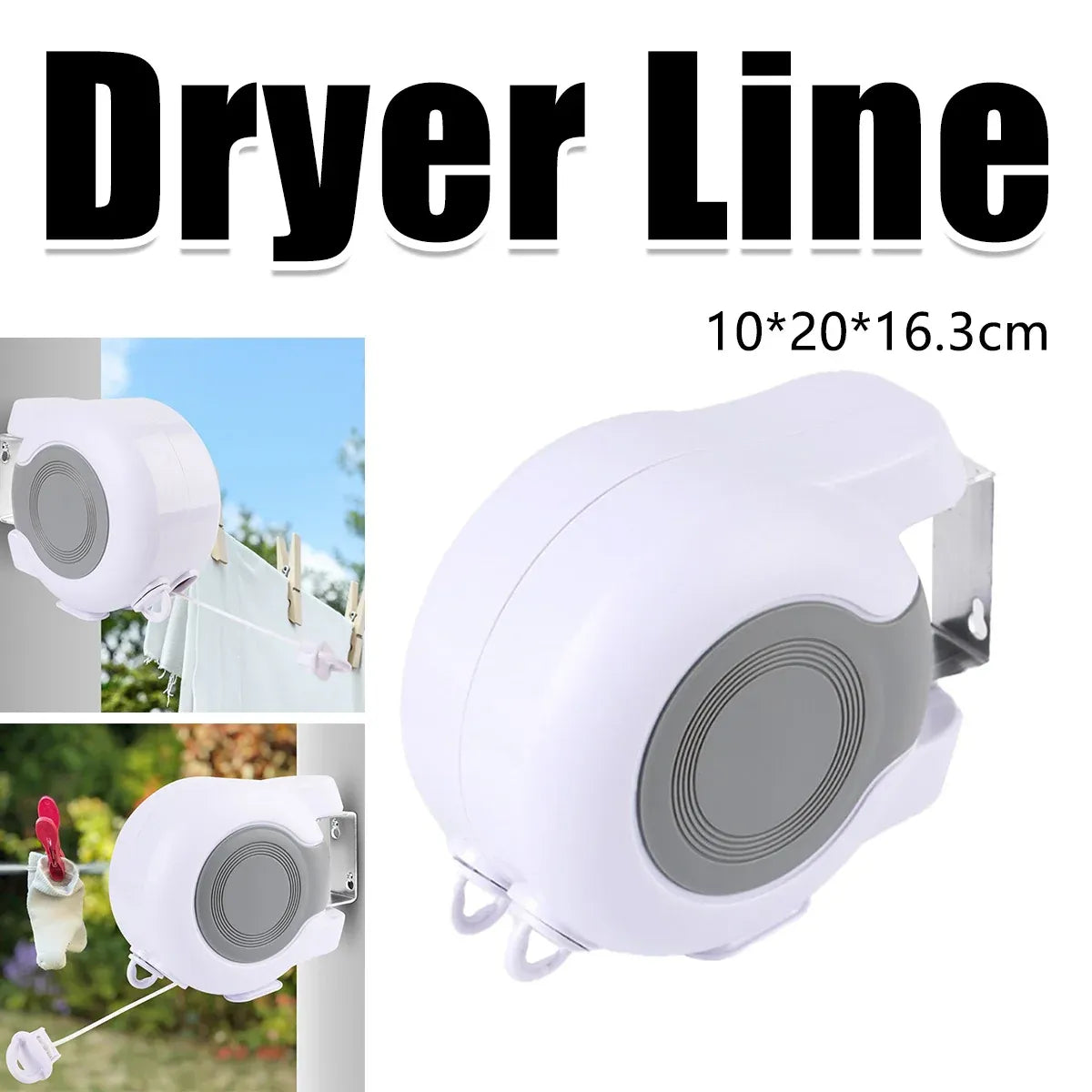 Double Clothes Line Wall Hanger Retractable Clothesline Clothes Dryer 13m Indoor V528-CLOTHESLINE-WHITE-13M-915034