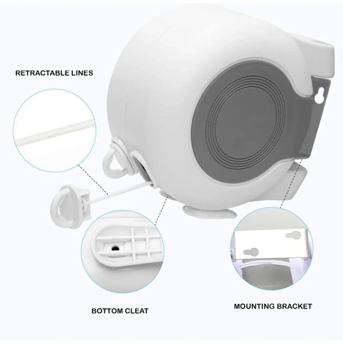 Double Clothes Line Wall Hanger Retractable Clothesline Clothes Dryer 13m Indoor V528-CLOTHESLINE-WHITE-13M-915034