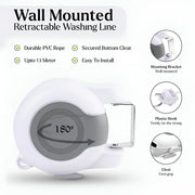 Double Clothes Line Wall Hanger Retractable Clothesline Clothes Dryer 13m Indoor V528-CLOTHESLINE-WHITE-13M-915034