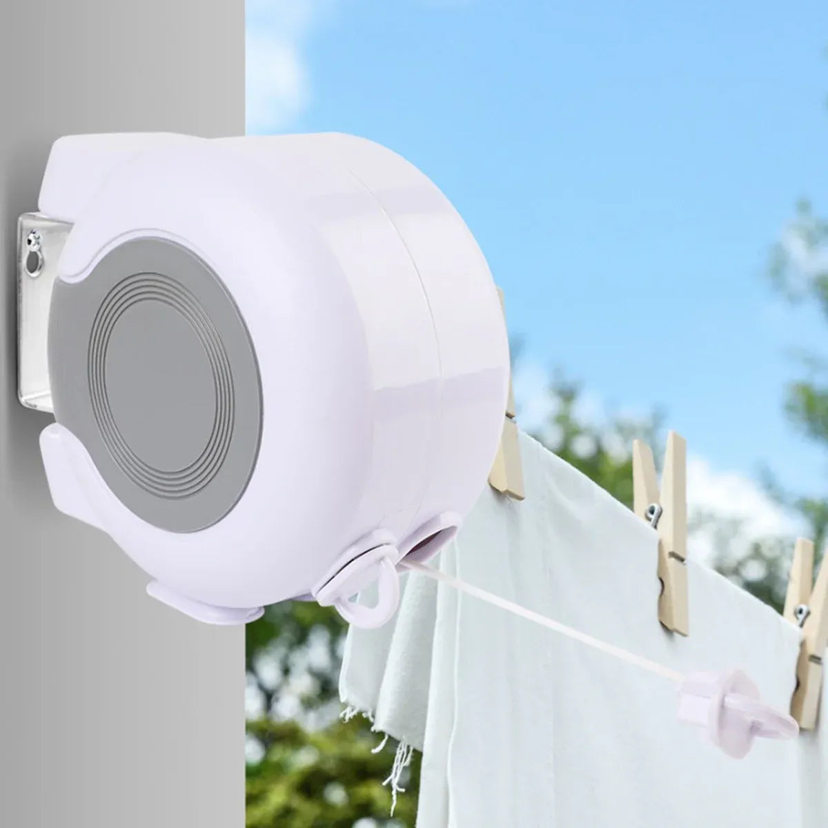 Double Clothes Line Wall Hanger Retractable Clothesline Clothes Dryer 13m Indoor V528-CLOTHESLINE-WHITE-13M-915034