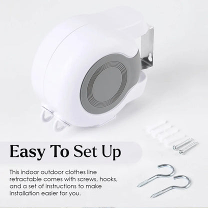 Double Clothes Line Wall Hanger Retractable Clothesline Clothes Dryer 13m Indoor V528-CLOTHESLINE-WHITE-13M-915034