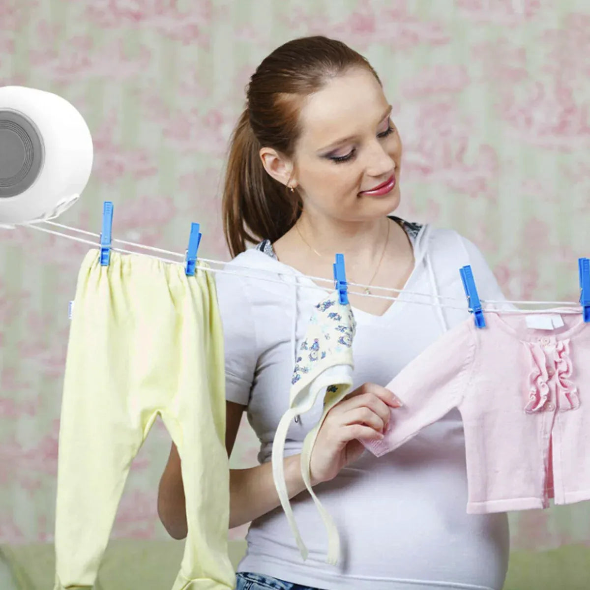 Double Clothes Line Wall Hanger Retractable Clothesline Clothes Dryer 13m Indoor V528-CLOTHESLINE-WHITE-13M-915034