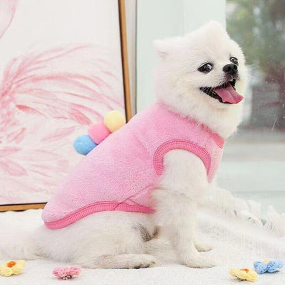 S Size Warm Winter Dog Clothes Soft Fleece Dog Jacket Pet Coat Sweater Cat Jumper - Blue Bell V528-CLOTHING-BLUEBELL-S-46135