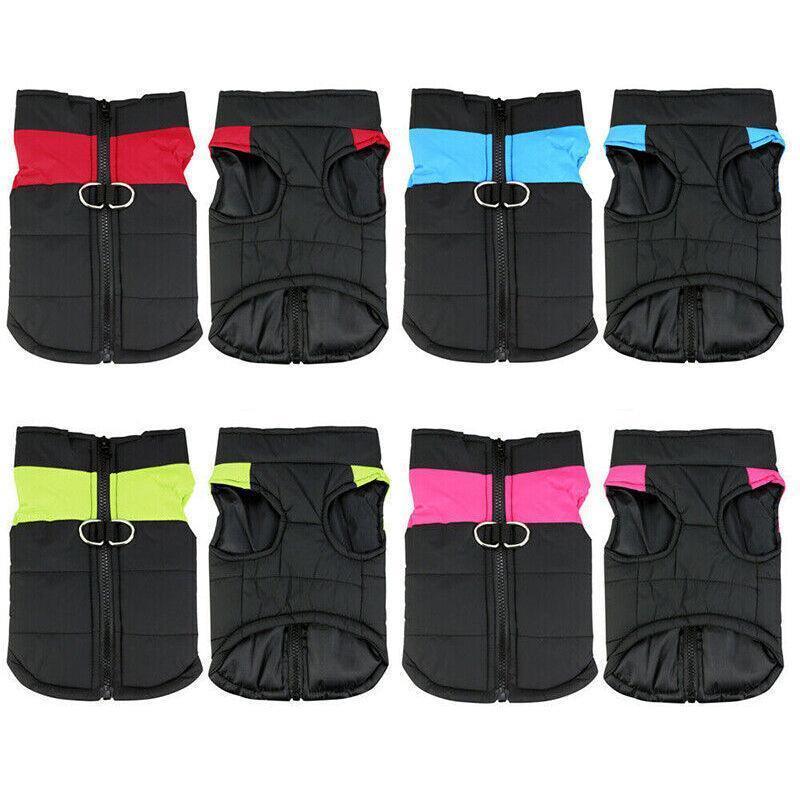 L Size Large Dog Jacket Padded Waterproof Pet Clothes Warm Windbreaker Vest Coat Winter - Green V528-CLOTHING-GREEN-L-37267