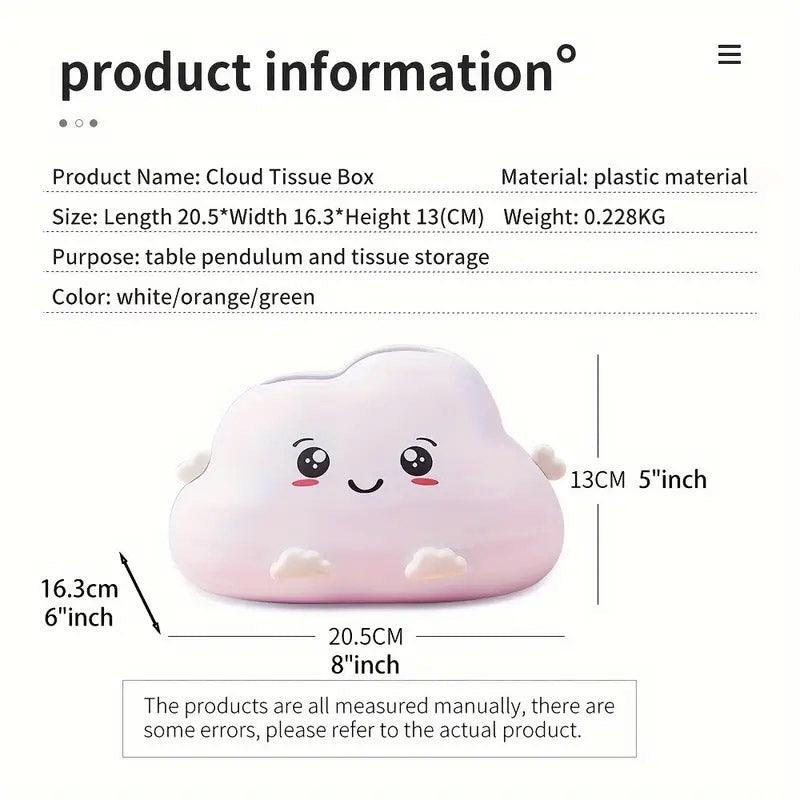 Cute Cartoon Clouds Plastic Tissue Box Desktop Drawer Organizer Storage Box V528-CLOUDS-385862