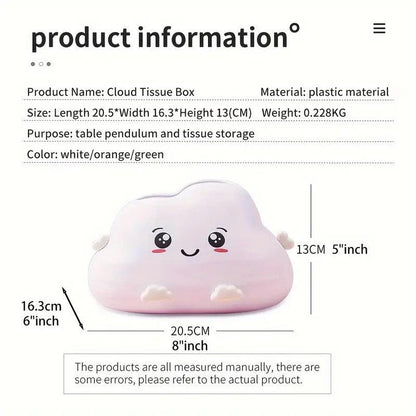 Cute Cartoon Clouds Plastic Tissue Box Desktop Drawer Organizer Storage Box V528-CLOUDS-385862
