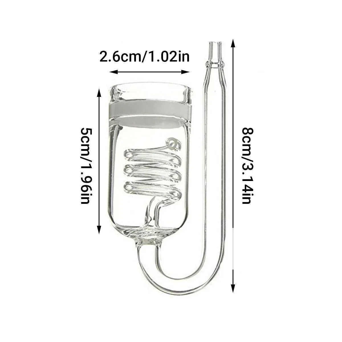 Aquarium Diffuser Glass Spiral Atomizer CO2 Reactor for Planted Tanks V528-CO2-DIFFUSER-296969