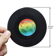 6PCS Retro Vinyl Record Drink Coasters Set - Round ABS Cup Mats for Home or Bar V528-COASTERS-6PCS-89270