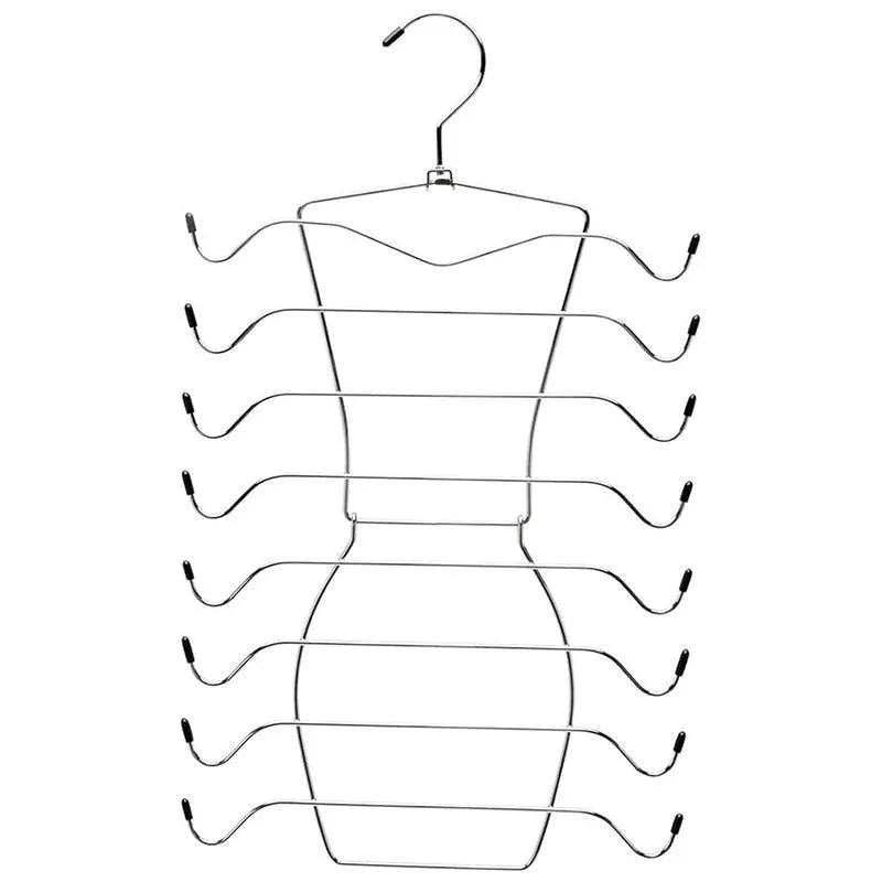 2pcs 8 Tier Metal Clothes Hanger Underwear Storage Organizer Stainless Steel V528-COAT-HANGER-2PCS-841264