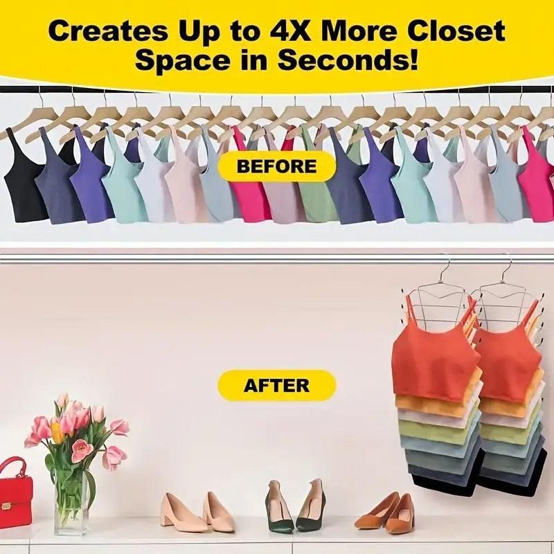 2pcs 8 Tier Metal Clothes Hanger Underwear Storage Organizer Stainless Steel V528-COAT-HANGER-2PCS-841264