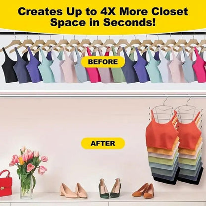 2pcs 8 Tier Metal Clothes Hanger Underwear Storage Organizer Stainless Steel V528-COAT-HANGER-2PCS-841264