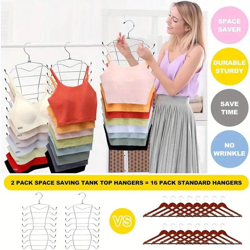 2pcs 8 Tier Metal Clothes Hanger Underwear Storage Organizer Stainless Steel V528-COAT-HANGER-2PCS-841264