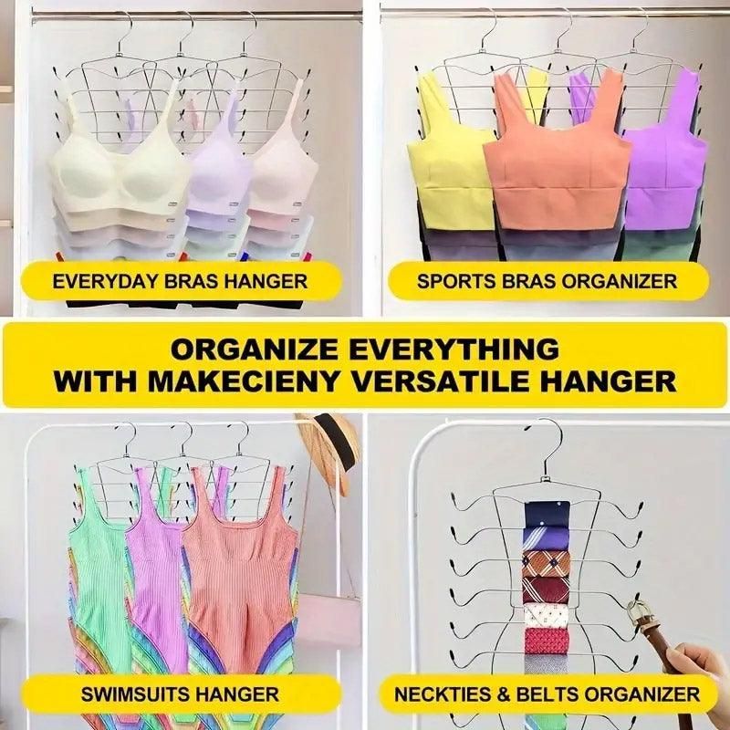 2pcs 8 Tier Metal Clothes Hanger Underwear Storage Organizer Stainless Steel V528-COAT-HANGER-2PCS-841264
