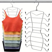 2pcs 8 Tier Metal Clothes Hanger Underwear Storage Organizer Stainless Steel V528-COAT-HANGER-2PCS-841264