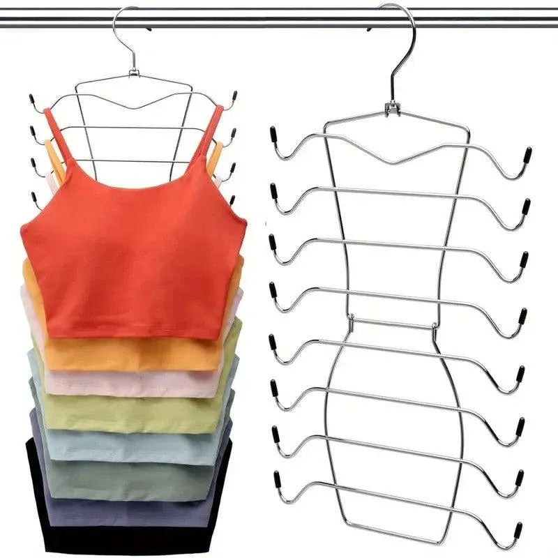 2pcs 8 Tier Metal Clothes Hanger Underwear Storage Organizer Stainless Steel V528-COAT-HANGER-2PCS-841264