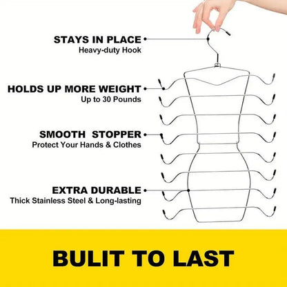 2pcs 8 Tier Metal Clothes Hanger Underwear Storage Organizer Stainless Steel V528-COAT-HANGER-2PCS-841264