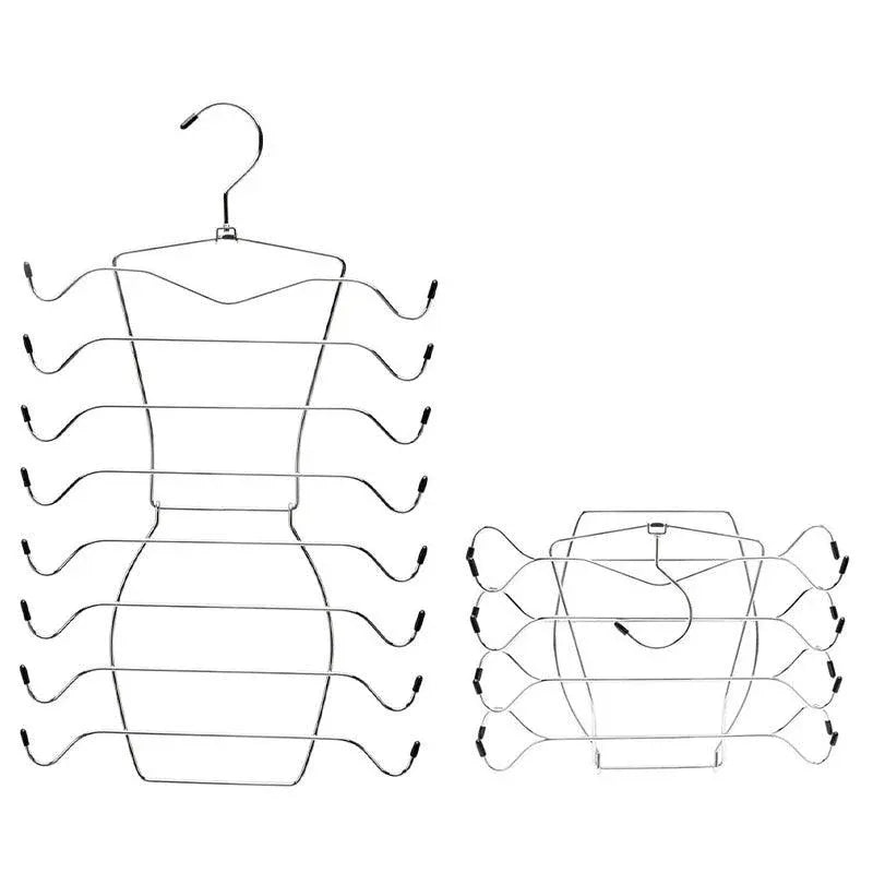 2pcs 8 Tier Metal Clothes Hanger Underwear Storage Organizer Stainless Steel V528-COAT-HANGER-2PCS-841264