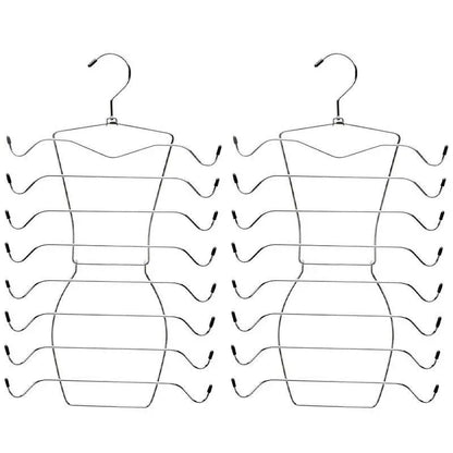 2pcs 8 Tier Metal Clothes Hanger Underwear Storage Organizer Stainless Steel V528-COAT-HANGER-2PCS-841264