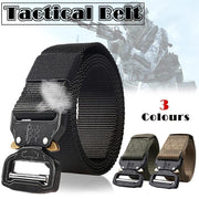 Mens Canvas Outdoor Tactical Belt Heavy Duty Army Waist Web Strap Waistband Hot - Khaki V528-COBRABELT-BROWN-988545