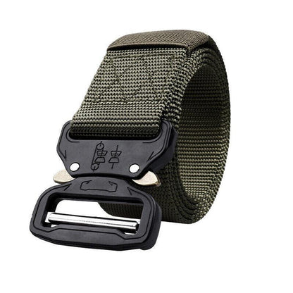 Mens Canvas Outdoor Tactical Belt Heavy Duty Army Waist Web Strap Waistband Hot - Khaki V528-COBRABELT-BROWN-988545
