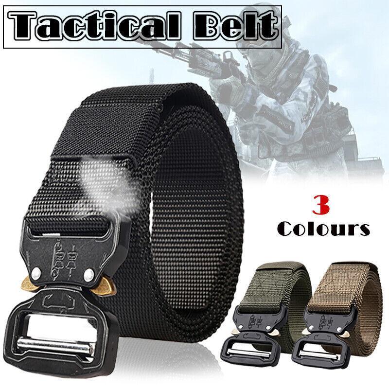 Mens Canvas Outdoor Tactical Belt Heavy Duty Army Waist Web Strap Waistband Hot - Army Green V528-COBRABELT-GREEN-996551