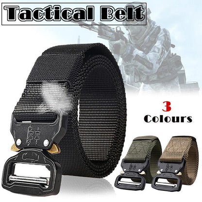 Mens Canvas Outdoor Tactical Belt Heavy Duty Army Waist Web Strap Waistband Hot - Army Green V528-COBRABELT-GREEN-996551