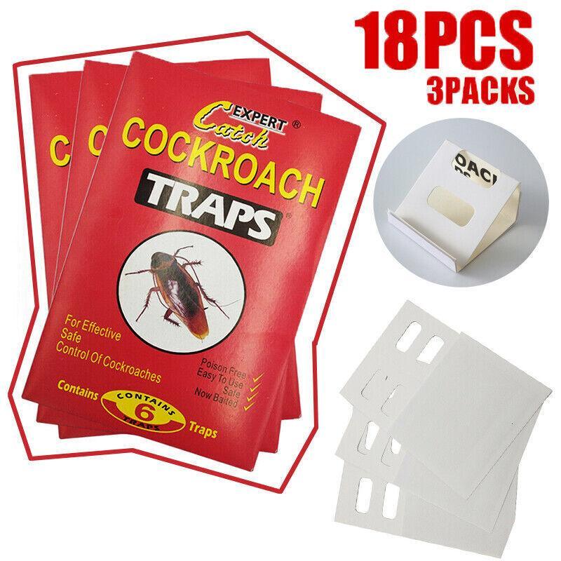 18Pcs /3 Pack Cockroach Bait Sticky Glue Cockroaches Insect Bug Pest Au V528-COCKROACH-3PCS-77622