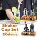 Cocktail Shaker Set Bar Tools Stainless Steel Mixing Glasses Drink Shaker Cups - Black V528-COCKTAIL-SETS-BLACK-565592